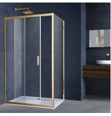 Душевой уголок Vincea Alpha VSR-3AL8011CLG, 110x80, браш золото, стекло прозрачное