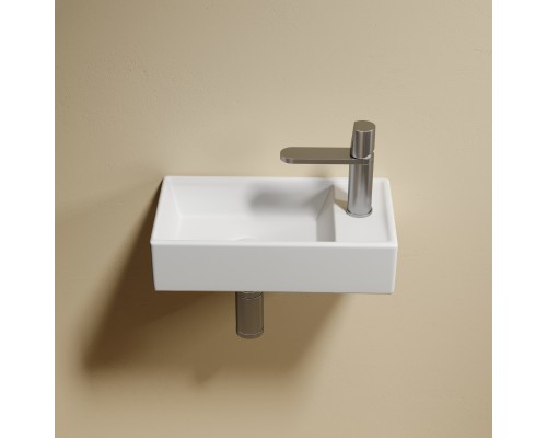 Рукомойник подвесной Ceramicanova белый матовый Element 407x217x100