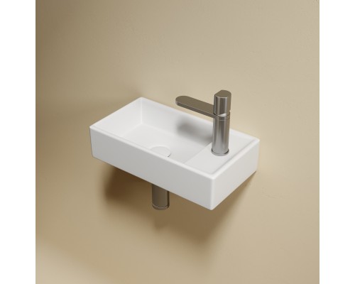 Рукомойник подвесной Ceramicanova белый матовый Element 407x217x100