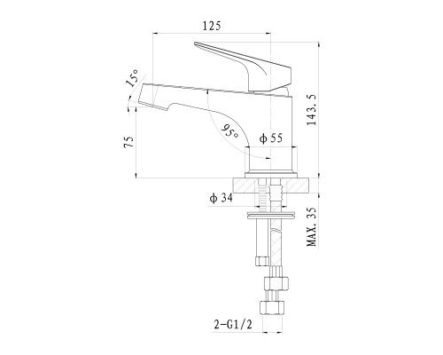 Смеситель для раковины Wonzon&Woghand BALANCE, Хром WW-051101-CR