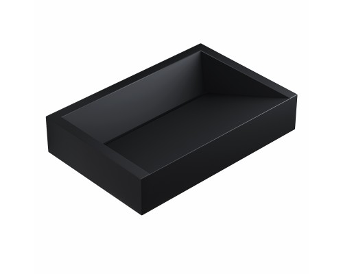 Раковина накладная бетонная Uperwood Mariana 60х40х12 см, прямоугольная, черная