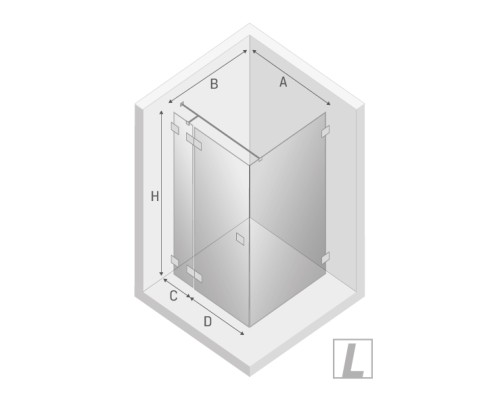 Душевое ограждение NEW TRENDY EVENTA L 110x110x200 хром