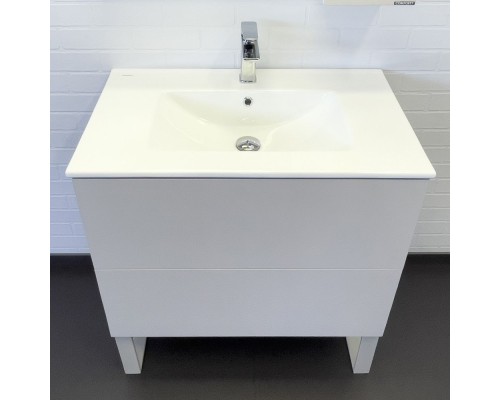 Тумба с раковиной Comforty Бильбао-80Н серый шёлк 80E