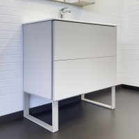 Тумба с раковиной Comforty Бильбао-80Н серый шёлк 80E