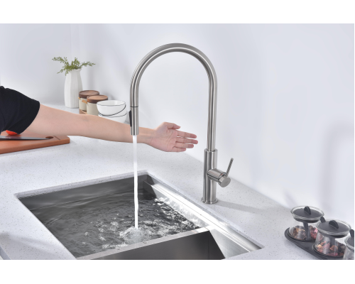 Смеситель для кухни Paulmark Senso Se215180-BS Брашированная сталь