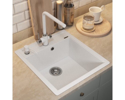 Кухонная мойка кварцевая Uperwood Quartz UPD-07-01, прямоугольная, белая
