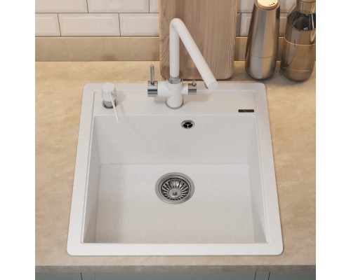 Кухонная мойка кварцевая Uperwood Quartz UPD-07-01, прямоугольная, белая