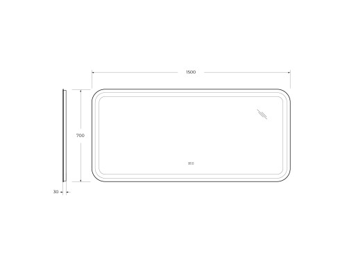 Зеркало Cezares Stylus 150 CZR-SPC-STYLUS-1500-700-TCH-WARM с подсветкой с сенсорным выключателем и подогревом