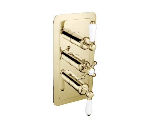 Смеситель для душа термостатический на 3 потр. Benesque Grosvenor Level английское золото