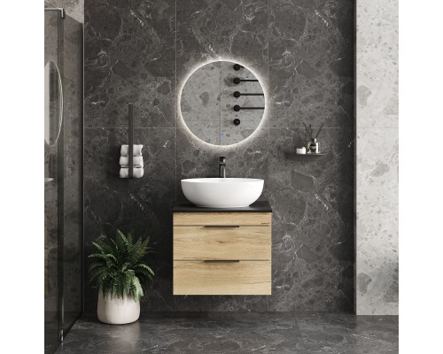 Тумба под раковину Onika Легран 60 подвесная, дуб галифакс, под столешницу