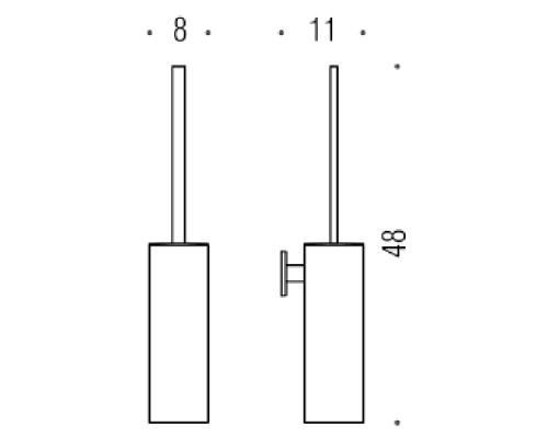 Туалетный ёршик подвесной пластик Colombo Look цвет чёрный матовый
