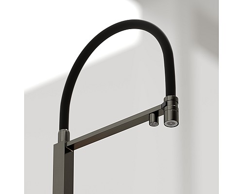 Смеситель для кухни SANCOS Moro SC4006GG с подключением фильтра для воды, вороненая сталь