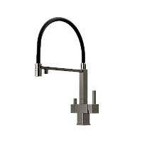 Смеситель для кухни SANCOS Moro SC4006GG с подключением фильтра для воды, вороненая сталь