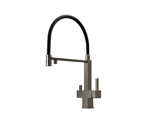 Смеситель для кухни SANCOS Moro SC4006GG с подключением фильтра для воды, вороненая сталь