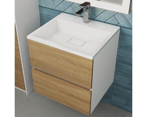 Тумба с раковиной подвесная Uperwood Barsa 50х45х57 см, дуб сонома