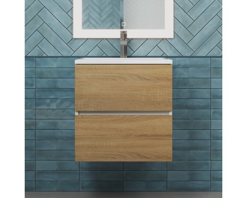 Тумба с раковиной подвесная Uperwood Barsa 50х45х57 см, дуб сонома