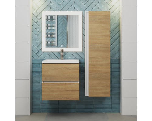 Тумба с раковиной подвесная Uperwood Barsa 50х45х57 см, дуб сонома