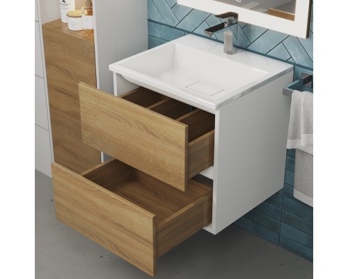 Тумба с раковиной подвесная Uperwood Barsa 50х45х57 см, дуб сонома