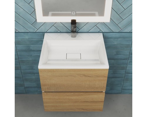 Тумба с раковиной подвесная Uperwood Barsa 50х45х57 см, дуб сонома