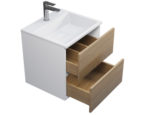 Тумба с раковиной подвесная Uperwood Barsa 50х45х57 см, дуб сонома