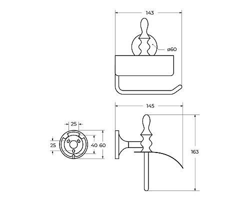 Держатель туалетной бумаги подвесной ART&MAX AM-E-4283-Do