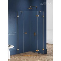 Душевое ограждение NEW TRENDY AVEXA GOLD BRUSHED R 90x90x200 золото