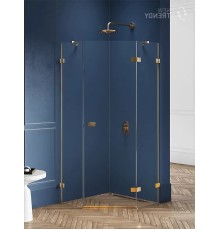 Душевое ограждение NEW TRENDY AVEXA GOLD BRUSHED R 90x90x200 золото