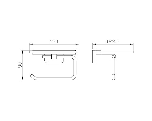 Держатель для туалетной бумаги с полкой Wonzon&Woghand GRAFFITY, Браш никель WW-9326-BN