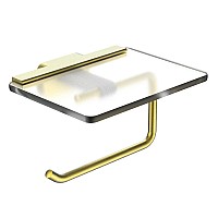 Держатель для туалетной бумаги с полкой Wonzon&Woghand GRAFFITY, Браш золото WW-9326-BG