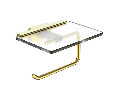 Держатель для туалетной бумаги с полкой Wonzon&Woghand GRAFFITY, Браш золото WW-9326-BG