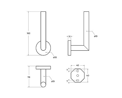 Держатель запасного рулона Cezares Relax RELAX-PHV-NOP Черный матовый