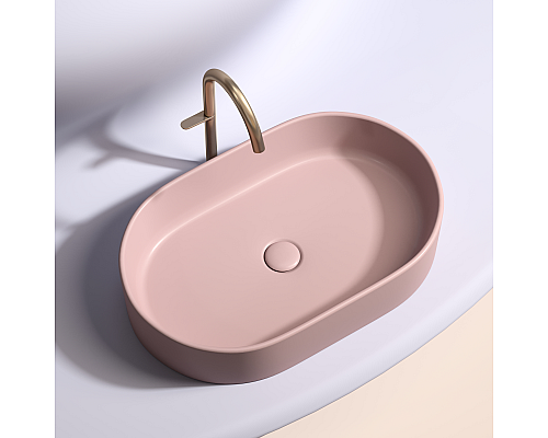 Чаша накладная овальная Ceramica Nova Element 60x38 Розовый Матовый