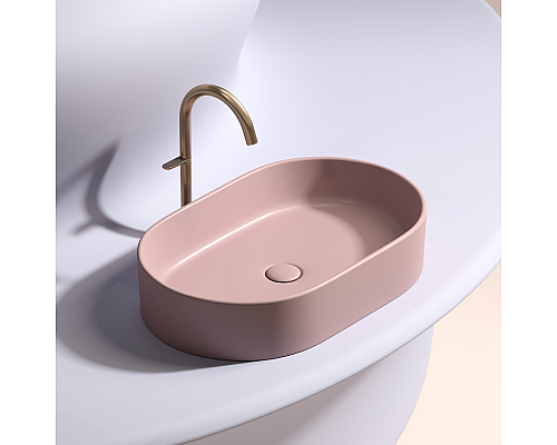 Чаша накладная овальная Ceramica Nova Element 60x38 Розовый Матовый