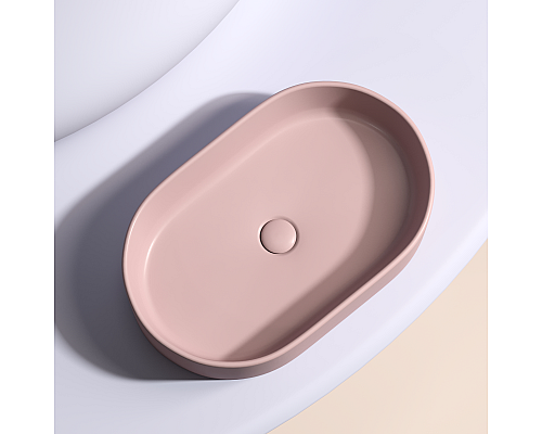 Чаша накладная овальная Ceramica Nova Element 60x38 Розовый Матовый