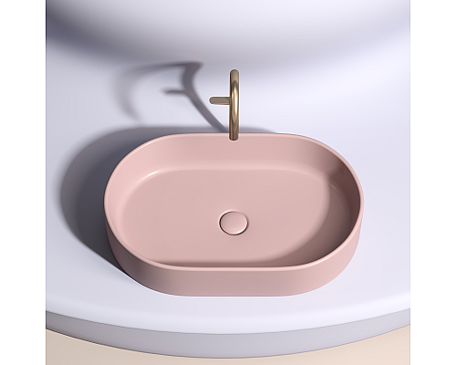 Чаша накладная овальная Ceramica Nova Element 60x38 Розовый Матовый