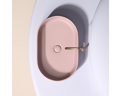 Чаша накладная овальная Ceramica Nova Element 60x38 Розовый Матовый