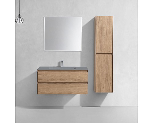 База под раковину Vincea Luka 1000 подвесная 2 выкатных ящика Soft-close N.Oak