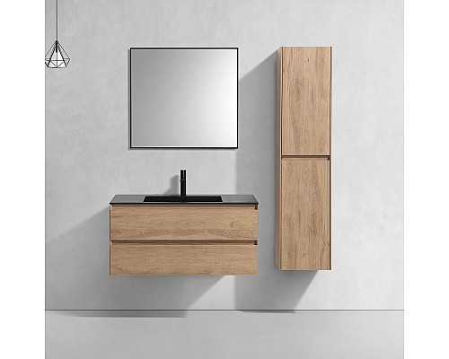 База под раковину Vincea Luka 1000 подвесная 2 выкатных ящика Soft-close N.Oak