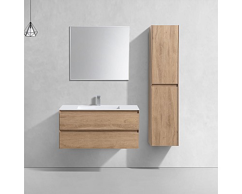 База под раковину Vincea Luka 1000 подвесная 2 выкатных ящика Soft-close N.Oak