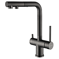 Смеситель для кухни Paulmark Serpentine Se213222-GM Вороненая сталь