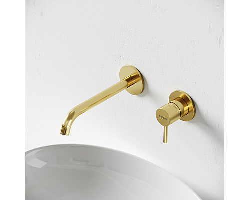 Смеситель для раковины SANCOS Etna с внутренней частью, брашированное золото, SC9004BG