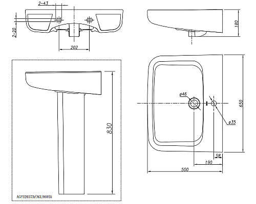 Пьедестал Arrow AGL9605A белый