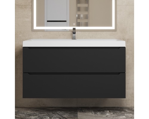 Тумба под раковину 100 см, Uperwood Tanos, черная матовая