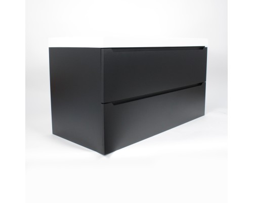 Тумба под раковину 100 см, Uperwood Tanos, черная матовая