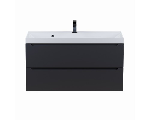 Тумба под раковину 100 см, Uperwood Tanos, черная матовая