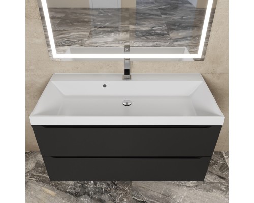 Тумба под раковину 100 см, Uperwood Tanos, черная матовая