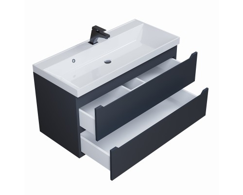 Тумба под раковину 100 см, Uperwood Tanos, черная матовая