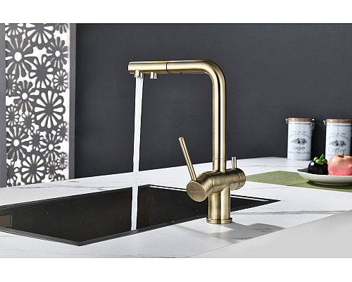 Смеситель для кухни Paulmark Serpentine Se213222-BR Бронза