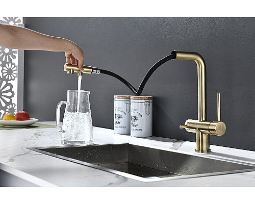 Смеситель для кухни Paulmark Serpentine Se213222-BR Бронза