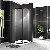 Душевой уголок BelBagno Uno 100х100 UNO-195-R-2-100-C-NERO Черный матовый